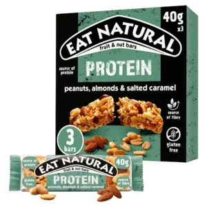 Eat Natural Fruit & Nut Protein Bars Peanuts Almonds Salted Caramel 3 x 40g | UK | AK World Mart