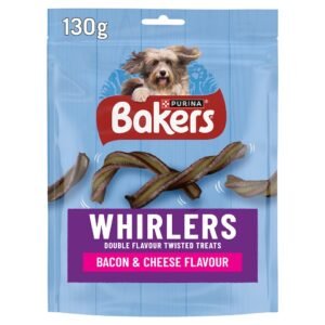 Bakers Whirlers Dog Treats Bacon & Cheese – 130g (Buy 4) AK World Mart