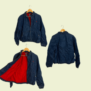 Men’s Classic Vintage Denim Jacket – Blue Washed Denim Jacket UK | AK World Mart