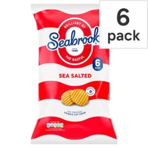 Seabrook Sea Salted Potato Crisps 6 x 25g | UK Snacks | AK World Mart