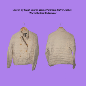 Lauren by Ralph Lauren Women’s Cream Puffer Jacket – Cozy Quilted Jacket UK | AK World Mart