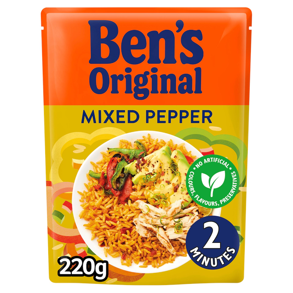 Ben’s Original Mixed Pepper Microwave Rice 220g | UK Grocery | AK World Mart