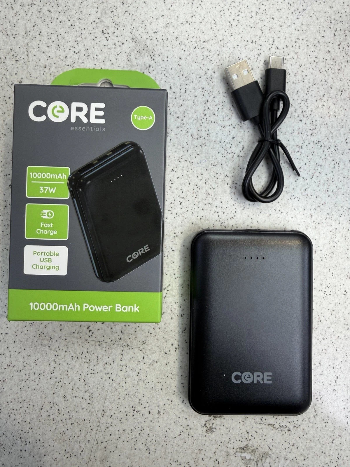 CORE Essentials 10000mAh Power Bank 37W Fast Charge Dual USB Portable Charger | AK World Mart UK