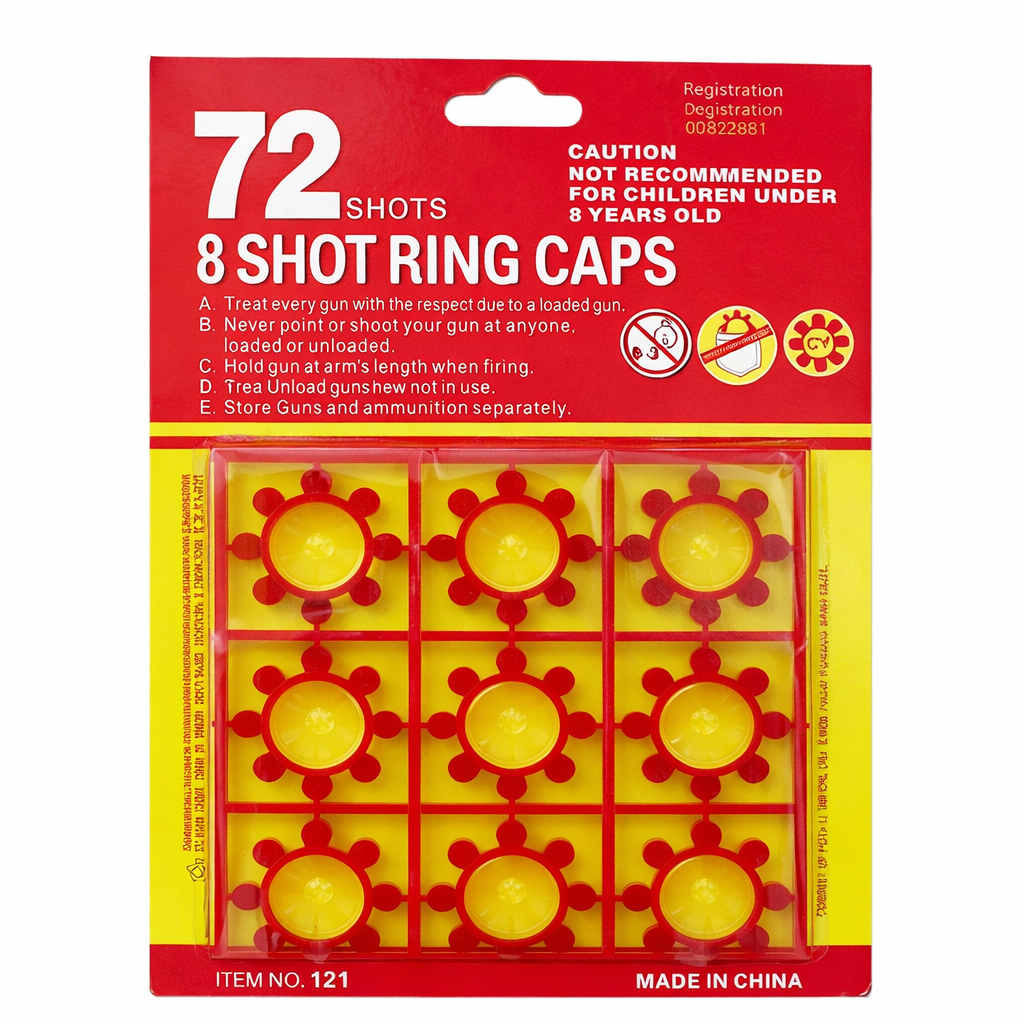 ring caps, toy gun ammo, cap gun refill, 8 shot caps, toy revolver caps, cap gun accessories, kids toy ammo, ak world mart