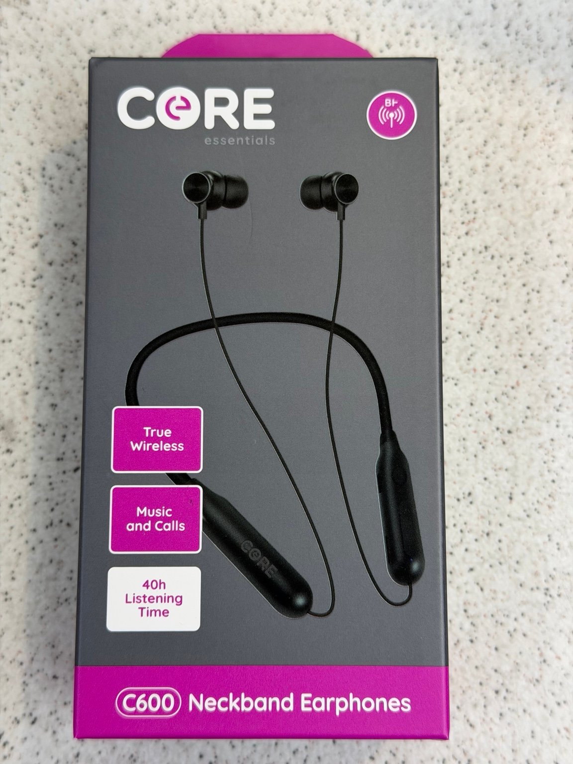 CORE C600 Bluetooth Neckband Earphones Wireless Headphones 40H UK