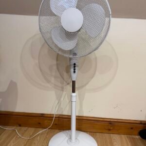 16" Pedestal Standing Fan White 3 Speed Oscillating Adjustable Height 40W