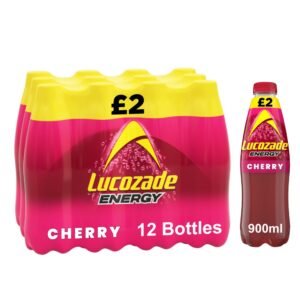 Lucozade Energy Drink Wild Cherry 12 x 900ml units (price-marked £2.00 each)