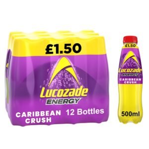 Lucozade Energy Drink Caribbean Crush 12 x 500ml units (price-marked £1.50 each)