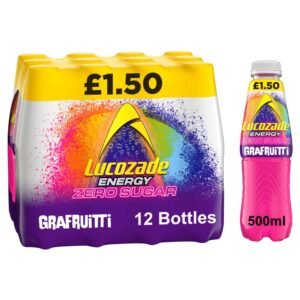 Lucozade Energy Zero Sugar Drink Grafruitti 12 x 500ml units (price-marked £1.50 each)