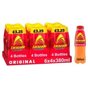 Lucozade Energy Drink Original 4 x 380ml units (price-marked £3.25 pack)