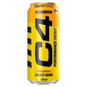 C4 Pineapple Crush Zero Sugars Explosive Performance Energy Drink 12 x 500ml cans