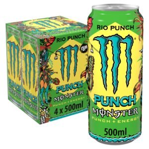 Monster Energy Drink Rio Punch 4 x 500ml cans (price-marked £5.99 pack)