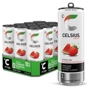 Celsius Energy Drink, Sparkling Strawberry Watermelon 12 x 355ml cans