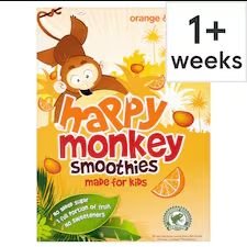 Happy Monkey Smoothies Orange & Mango 4 x 180ml | UK Seller