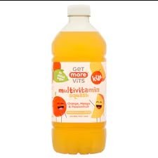 Get More Vits Kids Multivitamin Squash Orange, Mango & Passionfruit 750ml | UK Seller