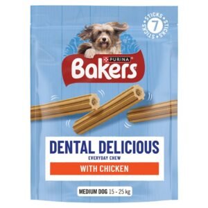 BAKERS Dental Delicious Medium Chicken Dog Chews 200g | UK Seller product pack