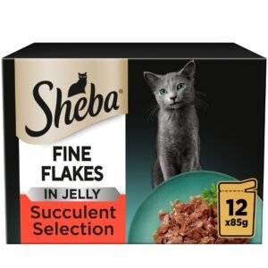 Sheba Fine Flakes Wet Cat Food Pouches Succulent Mix Jelly 12x85g | UK Seller product pack