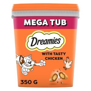 Dreamies Cat Treat Biscuits with Chicken Bulk Mega Tub 350g | UK Seller product pack