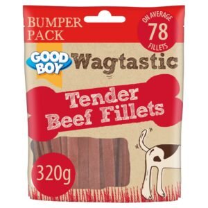 Good Boy Wagtastic Dog Treats Beef Fillets 320g | UK Seller product pack