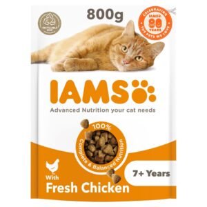 Iams Senior Cat Food With Fresh Chicken 800g | UK Seller product pack