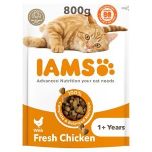 Iams Adult 1+ Cat Food With Fresh Chicken 800G | UK Seller product pack