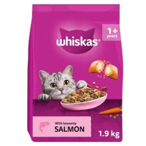 Whiskas Adult 1+ Dry Cat Food Biscuits Salmon 1.9Kg | UK Seller product pack