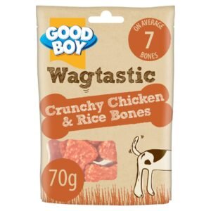 Good Boy Wagtastic Dog Treats Chicken Rice Bones 70g | UK Seller product pack