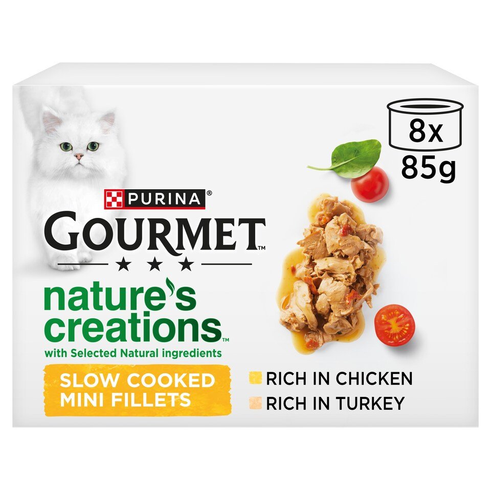 GOURMET Nature's Creations Poultry Wet Cat Food 8x85g | UK Seller product pack