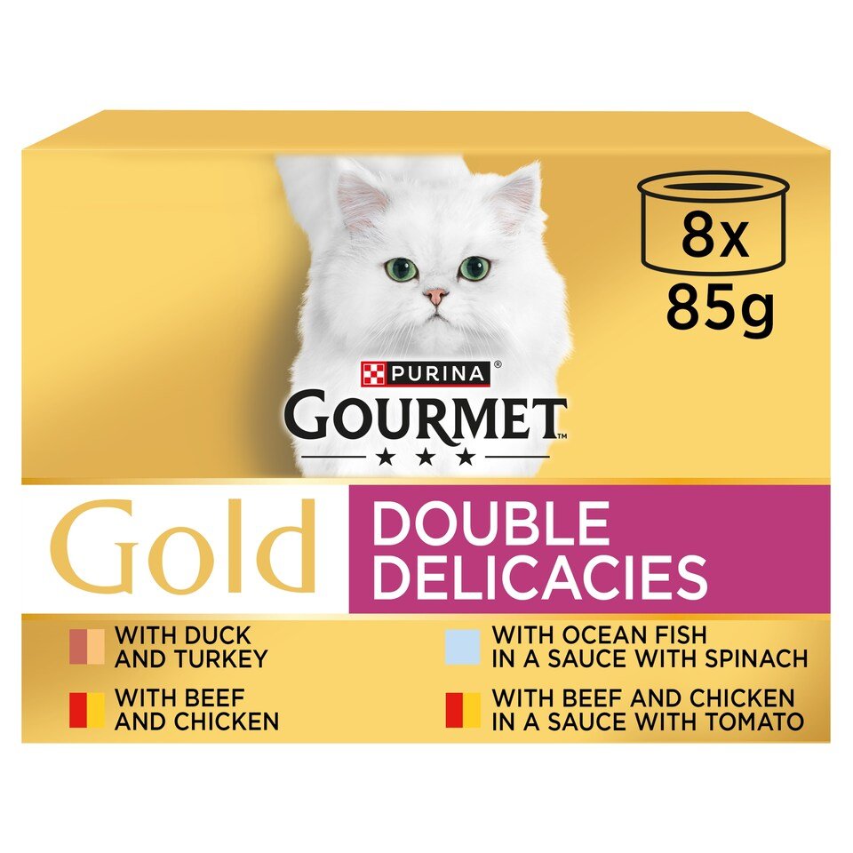 GOURMET Gold Double Delicacies Wet Cat Food 8x85g | UK Seller product pack