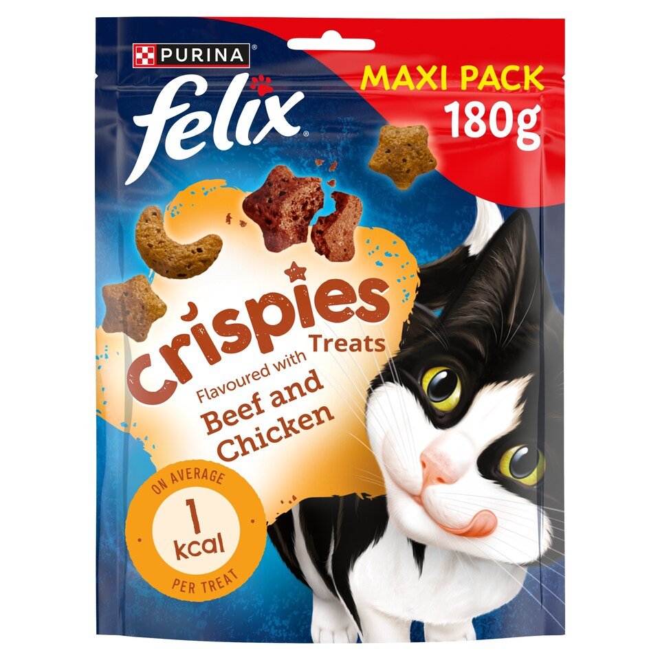 Felix Crispies Cat Treats - Beef and Chicken 180g | UK Seller product pack