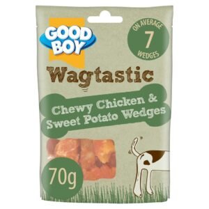 Good Boy Wagtastic Dog Treats Chicken Sweet Potato Wedges 70g | UK Seller product pack