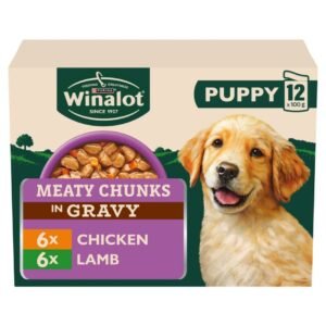 WINALOT Meaty Chunks Puppy Mixed in Gravy Wet Dog Food 12x100g | UK Seller product pack