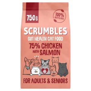 Scrumbles Chicken With Salmon Dry Cat Food 750G | UK Seller product pack
