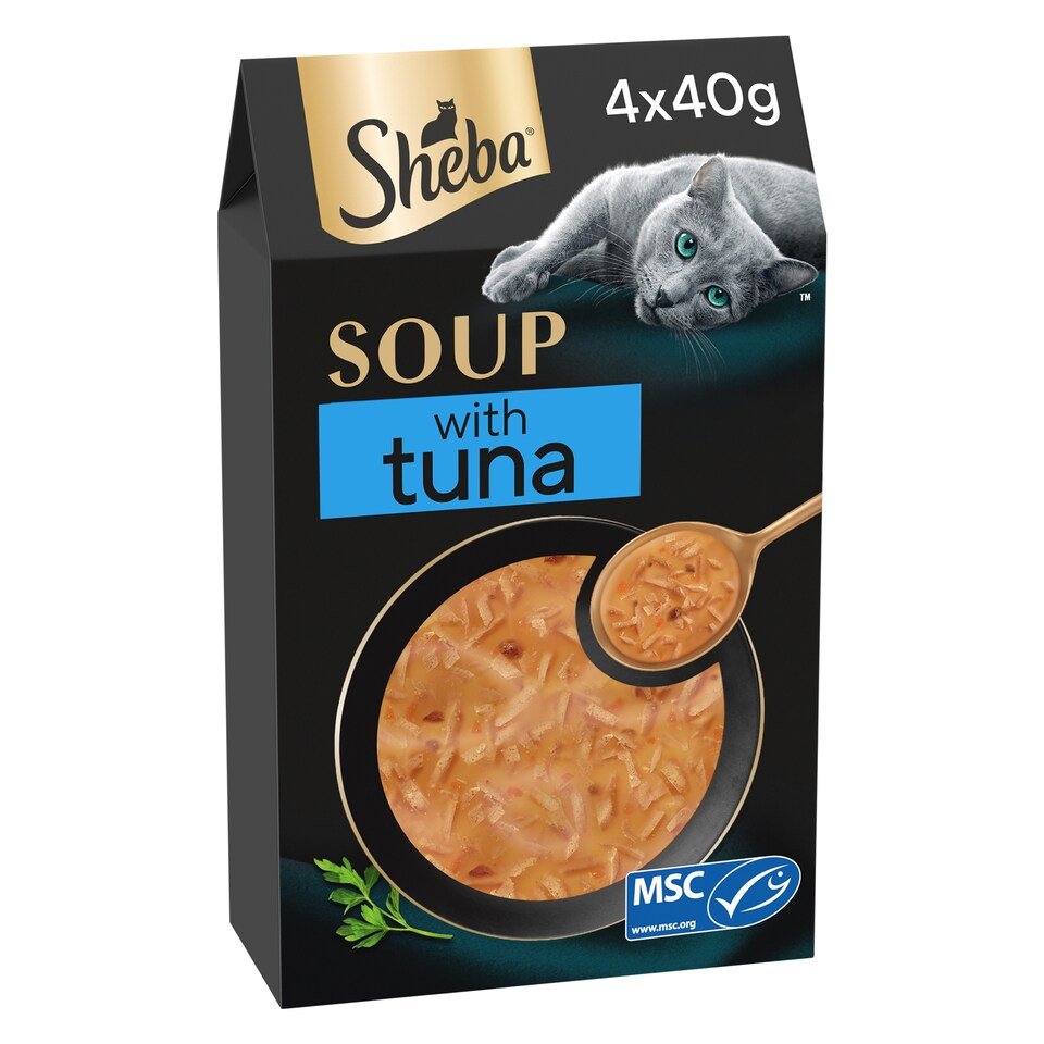 Sheba Classics Wet Cat Food Soup Pouches Tuna Fillet 4x40g | UK Seller product pack