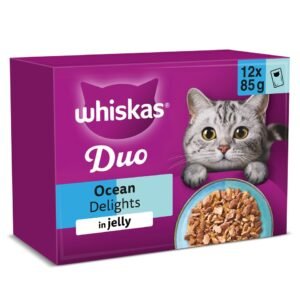 Whiskas Duo Ocean Delights Adult Cat Food Pouches Jelly 12x85g | UK Seller product pack