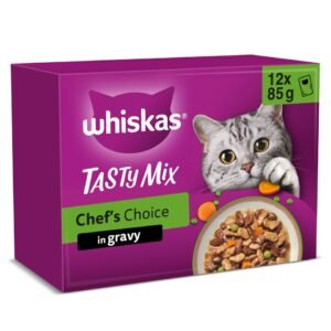 Whiskas Tasty Mix Chef's Choice Adult Wet Cat Food Pouches Gravy 12x85g | UK Seller product pack