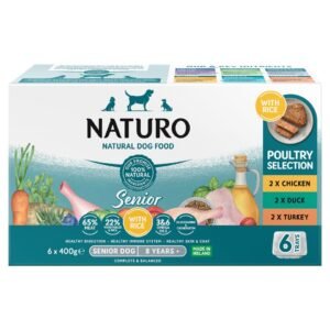 Naturo Variety Senior Dog Food with Rice 6 x 400g | UK Seller product pack