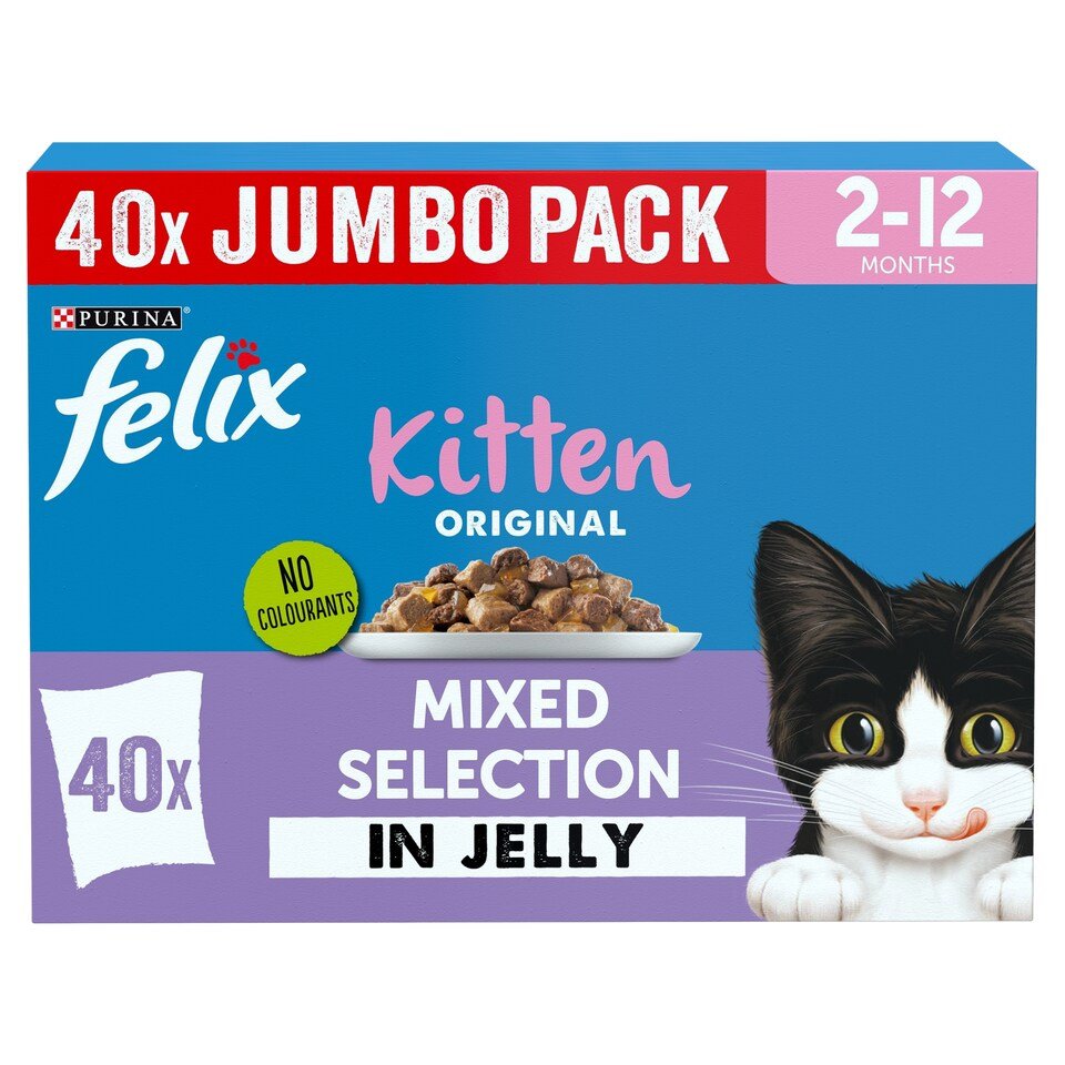 FELIX Original Kitten Mixed Selection in Jelly Wet Cat Food 40x85g | UK Seller product pack