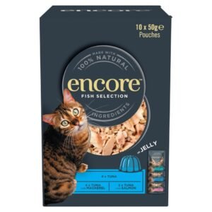 Encore Natural Wet Cat Food Fish Selection in Jelly Pouches 10 x 50g | UK Seller product pack