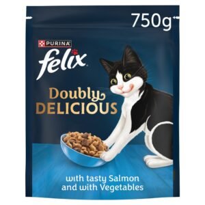 FELIX Doubly Delicious Salmon & Veg Dry Cat Food 750g | UK Seller product pack