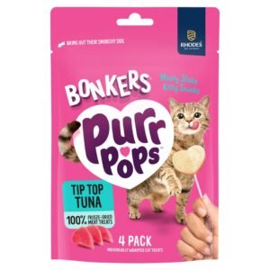 Bonkers Purrpops Freeze-Dried Cat Treats - Tip Top Tuna 4 Pack 5.6g | UK Seller product pack