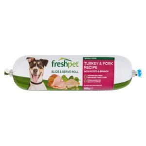 Freshpet Small Dog Turkey & Pork with Potato & Spinach Fresh Dog Food Roll 400g | UK Seller product pack