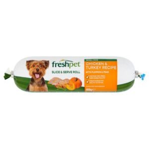 Freshpet Small Dog Chicken & Turkey with Pumpkin & Peas Fresh Dog Food Roll 400g | UK Seller product pack