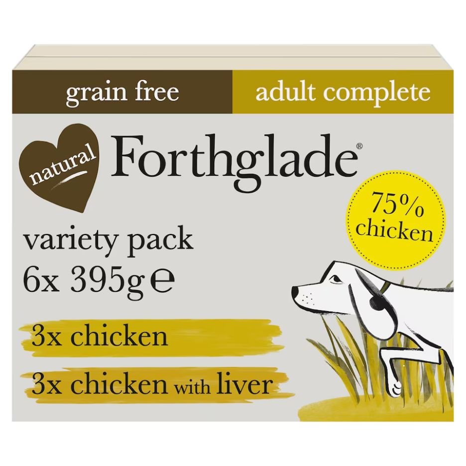 Forthglade Grain Free Chicken & Chicken with Liver Variety 6 Pack 6x395g | UK Seller product pack