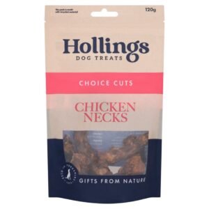 Hollings Chicken Necks Natural Dog Treats 120g | UK Seller product pack