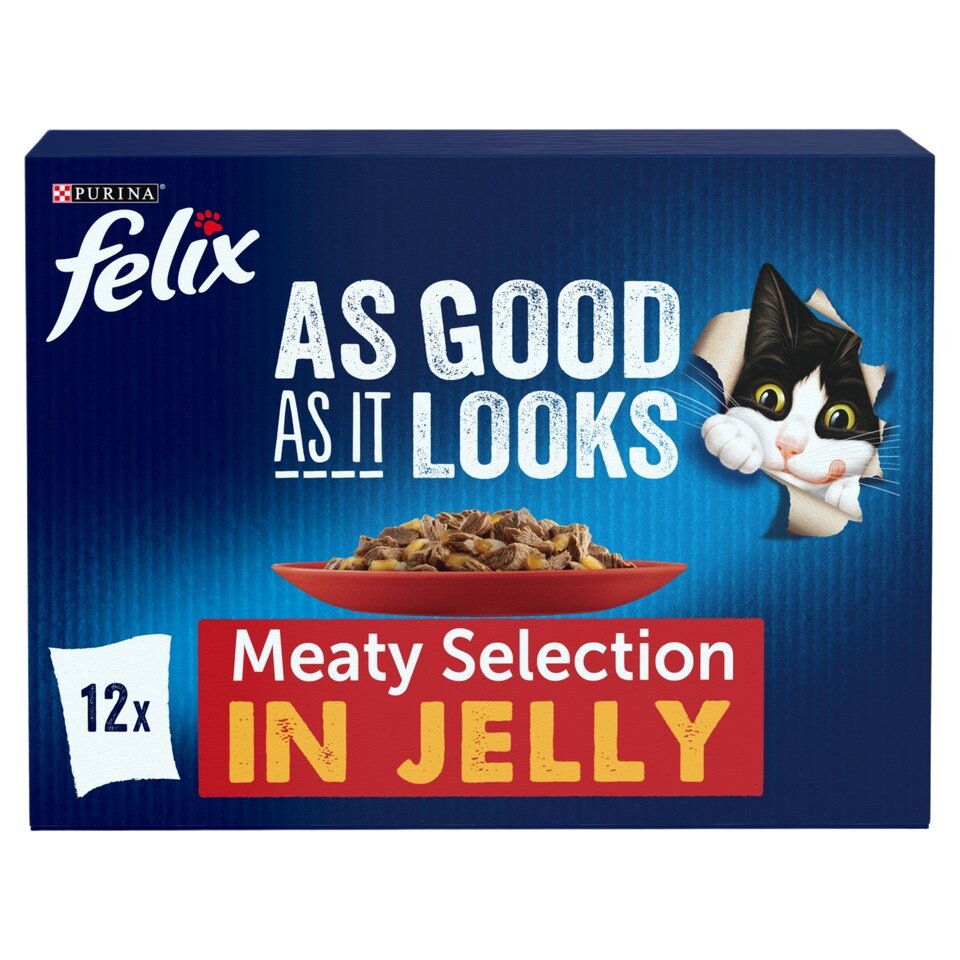 Felix As Good As it Looks Meaty Selection in Jelly Wet Cat Food 12x85g | UK Seller product pack
