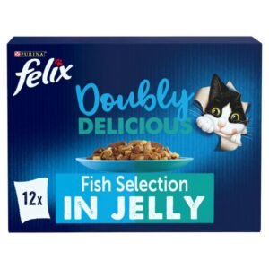 Felix Doubly Delicious Fish Selection in Jelly Wet Cat Food 12x85g | UK Seller product pack