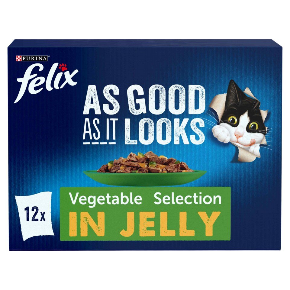 FELIX As Good As it Looks Favourites with Veg in Jelly Wet Cat Food 12x85g | UK Seller product pack