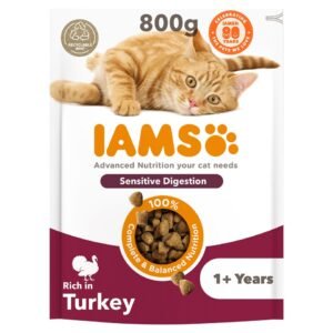 IAMS Adult Sensitive Dry Cat Food Turkey 800g | UK Seller product pack