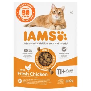 IAMS Senior 11+ Dry Cat Food Chicken 800g | UK Seller product pack